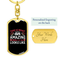 Amazing Mother-in-Law White Mom Keychain Stainless Steel or 18k Gold Dog Tag Keyring-Express Your Love Gifts