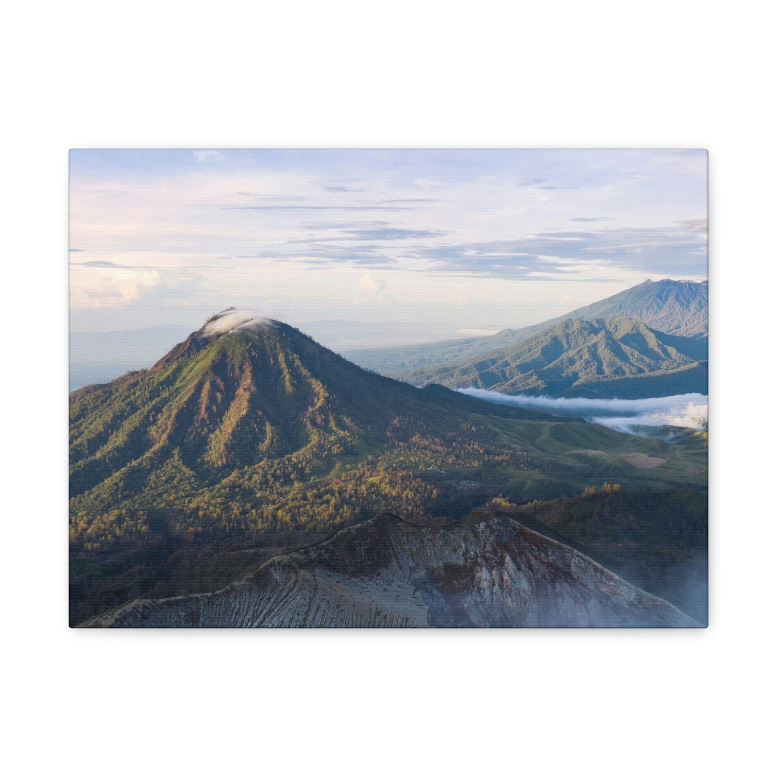 Amazing Mountain Range Surrounded by the Clouds Scene Beautiful Spectacular and Extraordinary Beauty Nature Scene Mountains and Volcano During Sunrise Wall Art Ready to Hang Unframed-Express Your Love Gifts