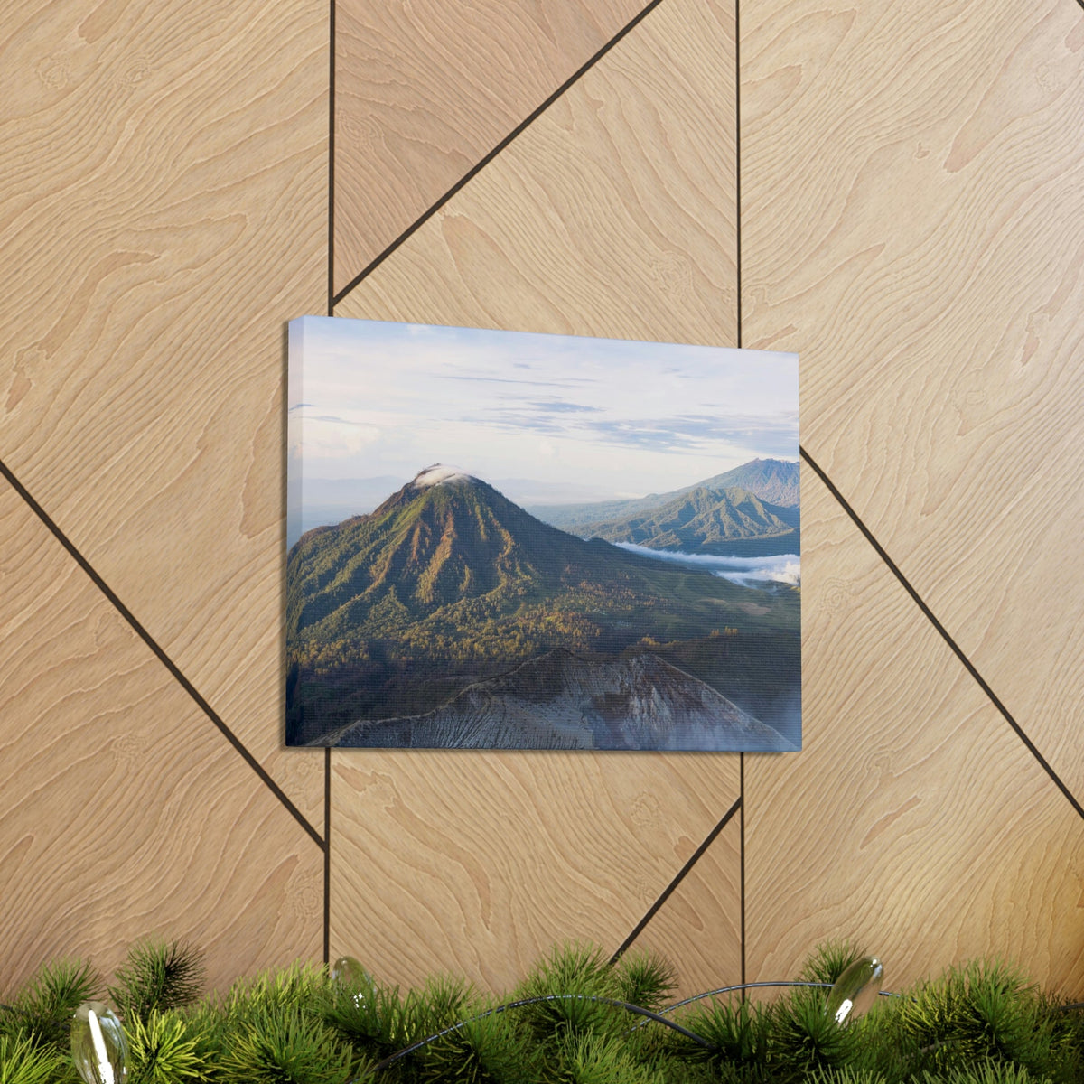 Amazing Mountain Range Surrounded by the Clouds Scene Beautiful Spectacular and Extraordinary Beauty Nature Scene Mountains and Volcano During Sunrise Wall Art Ready to Hang Unframed-Express Your Love Gifts