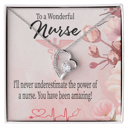 Amazing Nurse Healthcare Medical Worker Nurse Appreciation Gift Forever Necklace w Message Card-Express Your Love Gifts
