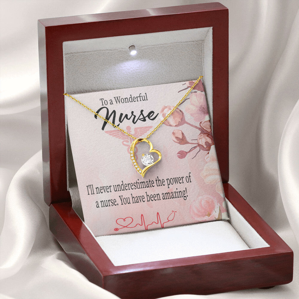 Amazing Nurse Healthcare Medical Worker Nurse Appreciation Gift Forever Necklace w Message Card-Express Your Love Gifts