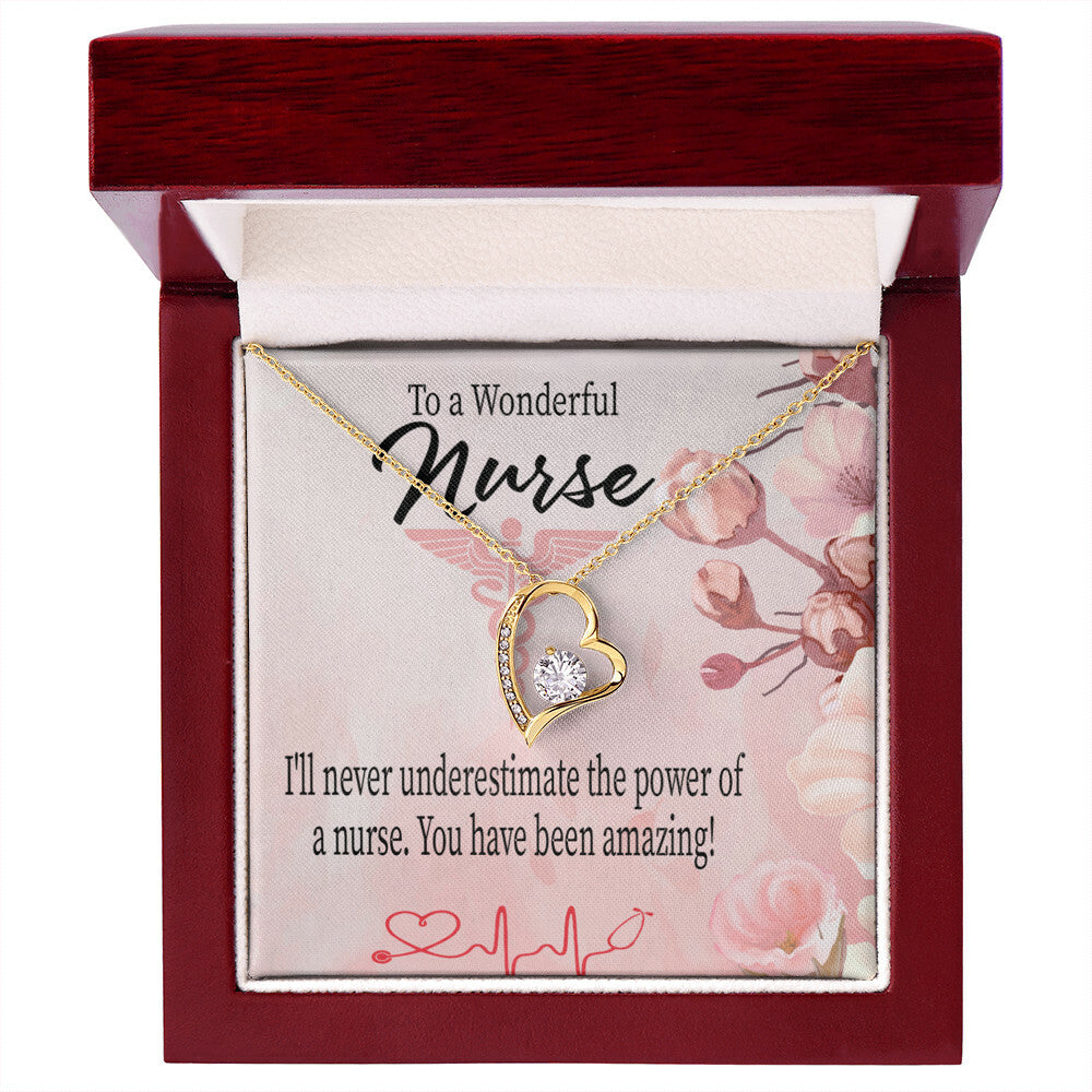 Amazing Nurse Healthcare Medical Worker Nurse Appreciation Gift Forever Necklace w Message Card-Express Your Love Gifts