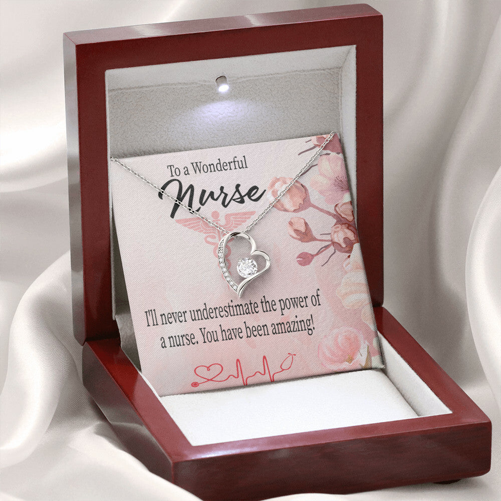 Amazing Nurse Healthcare Medical Worker Nurse Appreciation Gift Forever Necklace w Message Card-Express Your Love Gifts