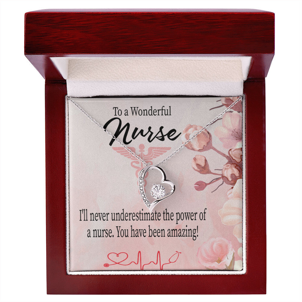 Amazing Nurse Healthcare Medical Worker Nurse Appreciation Gift Forever Necklace w Message Card-Express Your Love Gifts