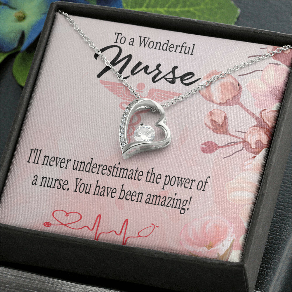 Amazing Nurse Healthcare Medical Worker Nurse Appreciation Gift Forever Necklace w Message Card-Express Your Love Gifts