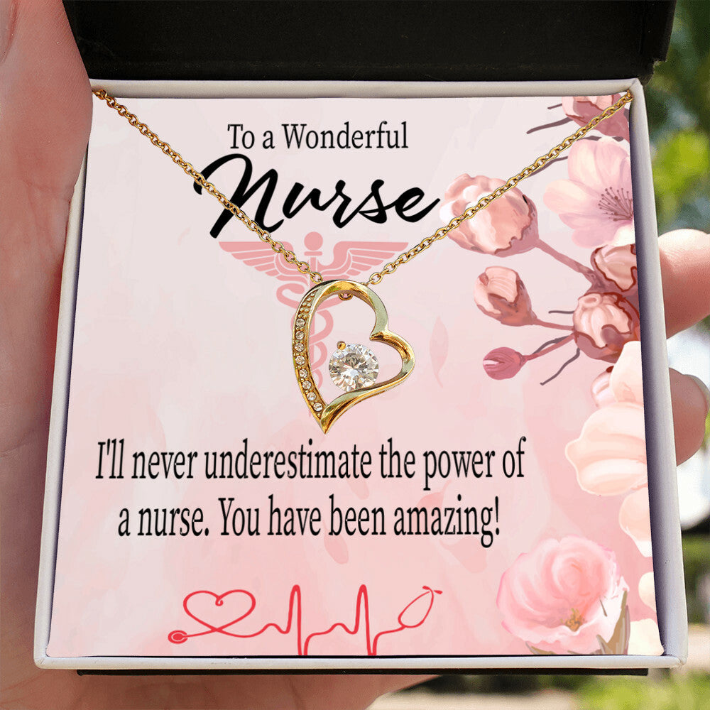 Amazing Nurse Healthcare Medical Worker Nurse Appreciation Gift Forever Necklace w Message Card-Express Your Love Gifts