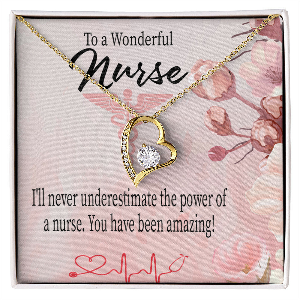 Amazing Nurse Healthcare Medical Worker Nurse Appreciation Gift Forever Necklace w Message Card-Express Your Love Gifts