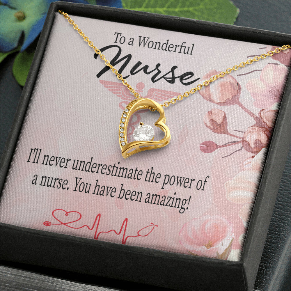 Amazing Nurse Healthcare Medical Worker Nurse Appreciation Gift Forever Necklace w Message Card-Express Your Love Gifts