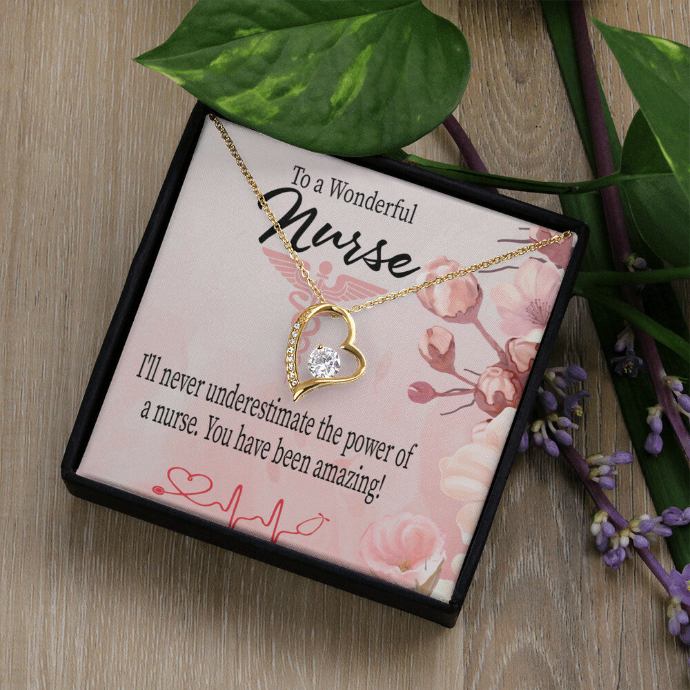 Amazing Nurse Healthcare Medical Worker Nurse Appreciation Gift Forever Necklace w Message Card-Express Your Love Gifts