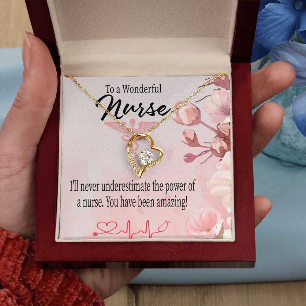 Amazing Nurse Healthcare Medical Worker Nurse Appreciation Gift Forever Necklace w Message Card-Express Your Love Gifts