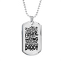 Amazing Selfless Daddy Dad Necklace Stainless Steel or 18k Gold Dog Tag 24" Chain-Express Your Love Gifts