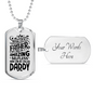 Amazing Selfless Daddy Dad Necklace Stainless Steel or 18k Gold Dog Tag 24" Chain-Express Your Love Gifts