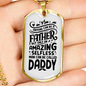 Amazing Selfless Daddy Dad Necklace Stainless Steel or 18k Gold Dog Tag 24" Chain-Express Your Love Gifts