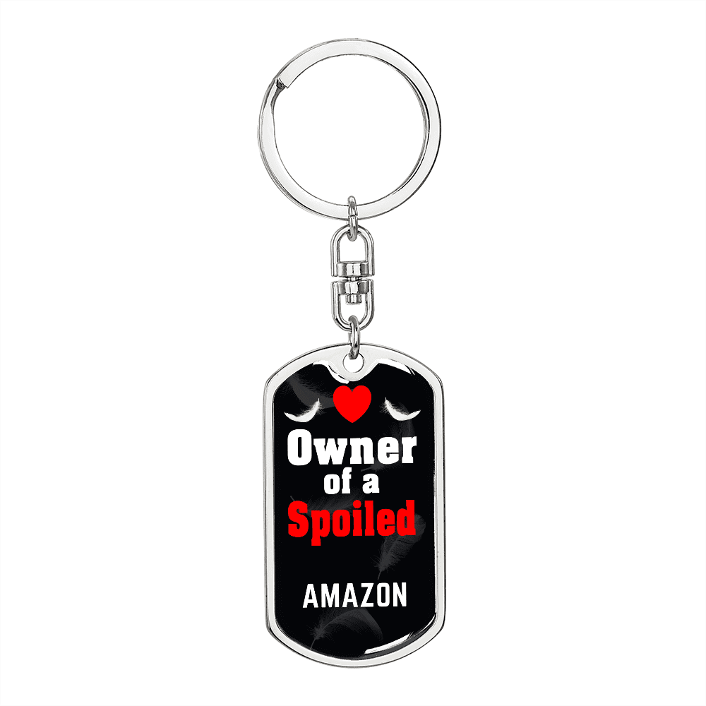 Amazon Bird Keychain Stainless Steel or 18k Gold Dog Tag Keyring-Express Your Love Gifts