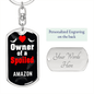 Amazon Bird Keychain Stainless Steel or 18k Gold Dog Tag Keyring-Express Your Love Gifts
