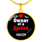 Amazon Bird Owner Necklace Circle Pendant Stainless Steel or 18k Gold 18-22"-Express Your Love Gifts