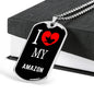 Amazon Necklace Stainless Steel or 18k Gold Dog Tag 24" Chain-Express Your Love Gifts