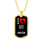 Amazon Necklace Stainless Steel or 18k Gold Dog Tag 24" Chain-Express Your Love Gifts