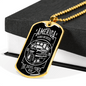 America Runs On Diesel Dog Tag Stainless Steel or 18k Gold W 24 Chian-Express Your Love Gifts