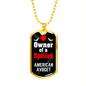 American Avocet Bird Necklace Stainless Steel or 18k Gold Dog Tag 24" Chain-Express Your Love Gifts
