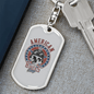 American Bikers Biker Keychain Stainless Steel or 18k Gold Dog Tag Keyring-Express Your Love Gifts