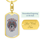 American Bikers Biker Keychain Stainless Steel or 18k Gold Dog Tag Keyring-Express Your Love Gifts