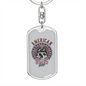 American Bikers Biker Keychain Stainless Steel or 18k Gold Dog Tag Keyring-Express Your Love Gifts