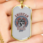 American Bikers Biker Necklace Stainless Steel or 18k Gold Dog Tag 24"-Express Your Love Gifts