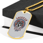 American Bikers Biker Necklace Stainless Steel or 18k Gold Dog Tag 24"-Express Your Love Gifts