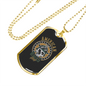 American Bikers Gang Biker Necklace Stainless Steel or 18k Gold Dog Tag 24"-Express Your Love Gifts