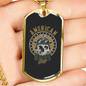 American Bikers Gang Biker Necklace Stainless Steel or 18k Gold Dog Tag 24"-Express Your Love Gifts