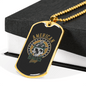 American Bikers Gang Biker Necklace Stainless Steel or 18k Gold Dog Tag 24"-Express Your Love Gifts