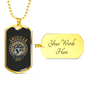 American Bikers Gang Biker Necklace Stainless Steel or 18k Gold Dog Tag 24"-Express Your Love Gifts