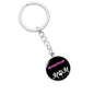 American Cat Mom Keychain Stainless Steel or 18k Gold Circle Pendant-Express Your Love Gifts