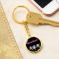 American Cat Mom Keychain Stainless Steel or 18k Gold Circle Pendant-Express Your Love Gifts