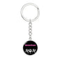 American Cat Mom Keychain Stainless Steel or 18k Gold Circle Pendant-Express Your Love Gifts