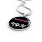 American Cat Mom Necklace Circle Pendant Stainless Steel or 18k Gold 18-22"-Express Your Love Gifts