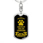 American English Coonhound Dad Dog Tag Keychain Stainless Steel or 18k Gold-Express Your Love Gifts