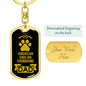 American English Coonhound Dad Dog Tag Keychain Stainless Steel or 18k Gold-Express Your Love Gifts