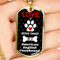 American English Coonhound Love Is Stainless Steel or 18k Gold Dog Tag 24" Chain-Express Your Love Gifts