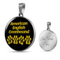 American English Coonhound Mama Circle Necklace Stainless Steel or 18k Gold 18-22" Dog Owner Lover-Express Your Love Gifts