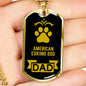 American Eskimo Dog Dad Dog Necklace Stainless Steel or 18k Gold Dog Tag W 24" Dog Owner Lover-Express Your Love Gifts