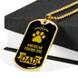 American Eskimo Dog Dad Dog Necklace Stainless Steel or 18k Gold Dog Tag W 24" Dog Owner Lover-Express Your Love Gifts