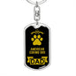 American Eskimo Dog Dog Dad Dog Tag Keychain Stainless Steel or 18k Gold-Express Your Love Gifts