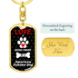 American Eskimo Dog Keychain Stainless Steel or 18k Gold Dog Tag Keyring-Express Your Love Gifts