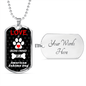 American Eskimo Dog Love Is Stainless Steel or 18k Gold Dog Tag 24" Chain-Express Your Love Gifts