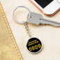American Eskimo Dog Mama Circle Keychain Stainless Steel or 18k Gold Dog Mom Pendant-Express Your Love Gifts
