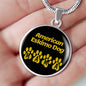 American Eskimo Dog Mama Circle Necklace Stainless Steel or 18k Gold 18-22" Dog Owner Lover-Express Your Love Gifts