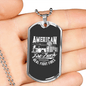 American Fire Truck Firefighter Gift Stainless Steel or 18k Gold Dog Tag 24" Chain-Express Your Love Gifts