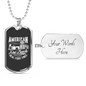 American Fire Truck Firefighter Gift Stainless Steel or 18k Gold Dog Tag 24" Chain-Express Your Love Gifts